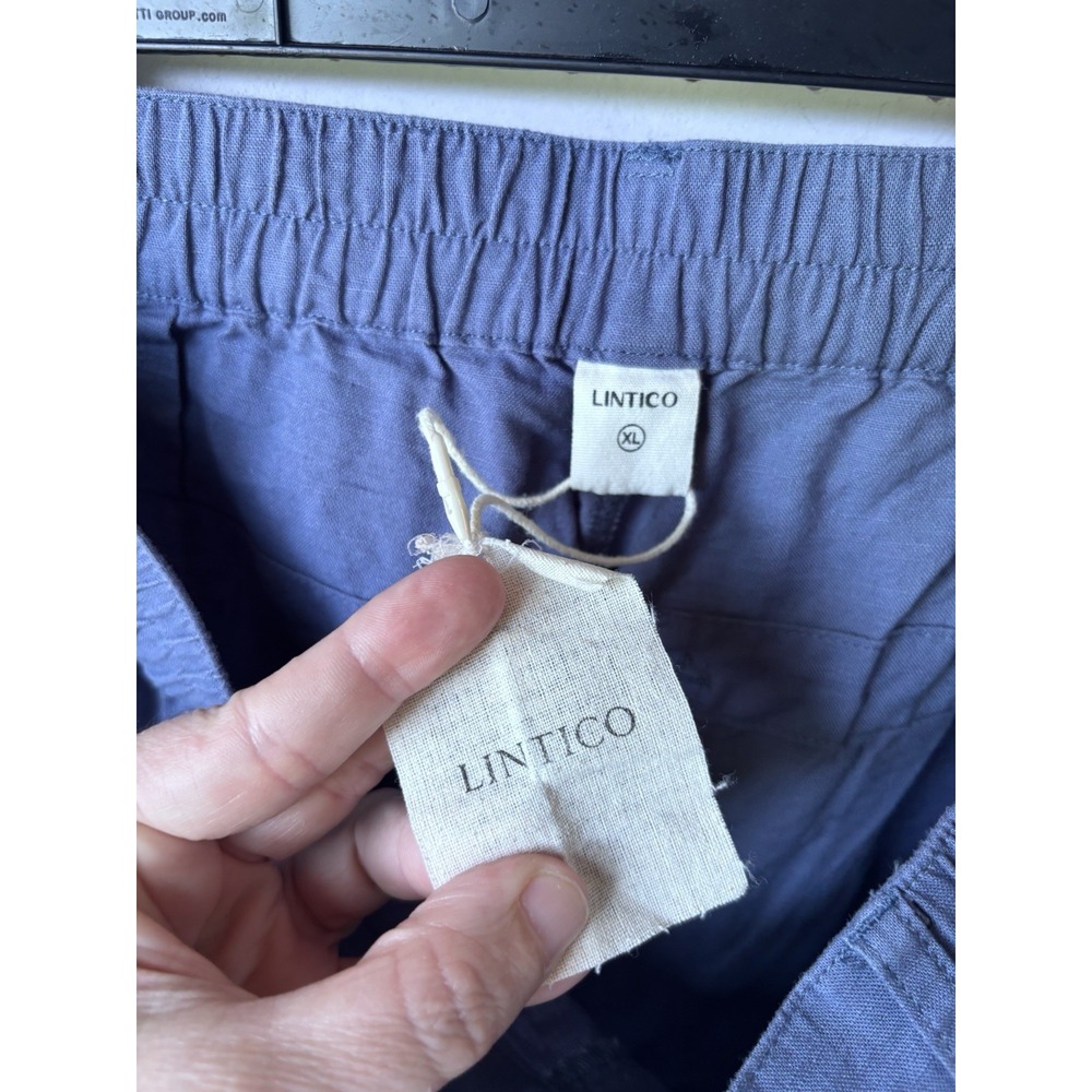 Lintico Heidi Linen Simple Button Fly Trousers Size XL Blue Lagenlook Minimalist - Picture 4 of 6